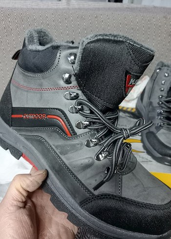 Gri Erkek Outdoor bot fermuarlı kavcuk tabanli - Görsel 2