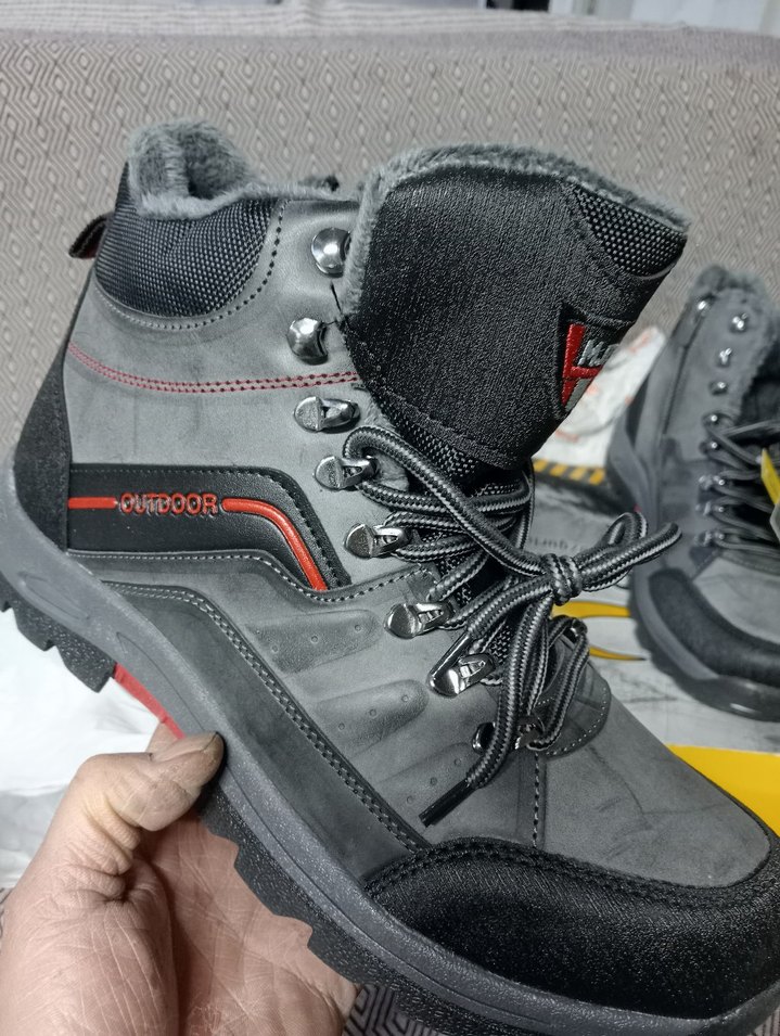 Gri Erkek Outdoor bot fermuarlı kavcuk tabanli - Görsel 2