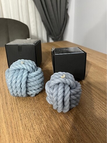 Karaca Home Rope Mum 2?li Mum 5-6 cm Gri