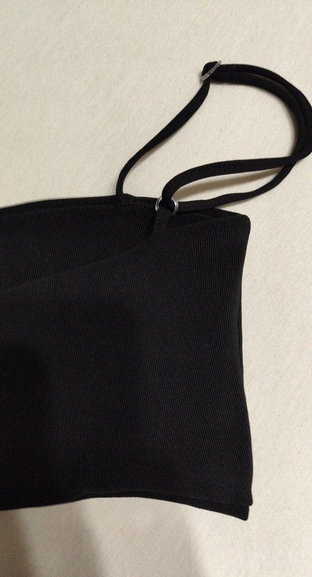 Kadın Siyah Süet Strappy Midi Bustier - Görsel 2