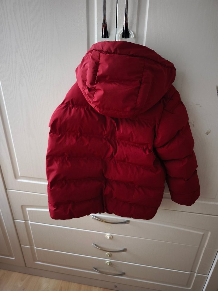 Koyu Kırmızı Fermuarlı Erkek Çocuk Montu - Görsel 2