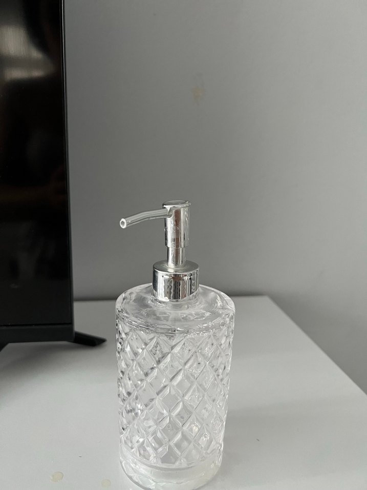 Beyaz Gri Desenli Cam Vazo - Görsel 2