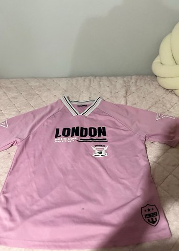 Kız Çocuk Düğmeli Pembe V Yaka Tişört - Görsel 2