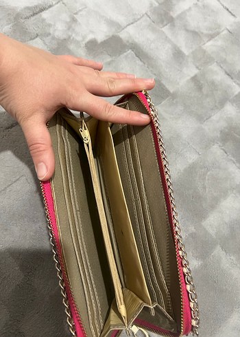 Fermuarlı Pembe Yılan Derisi Desenli Kadın Cüzdanı - Görsel 3