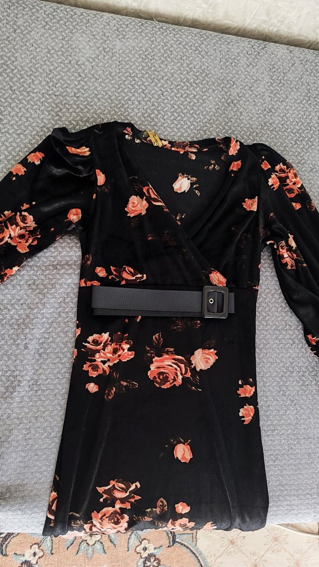 sıfır kadife elbise - Görsel 3