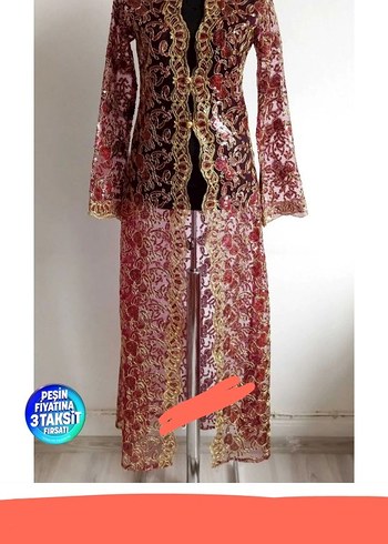 bordo kaftan sıfırdır - Görsel 2