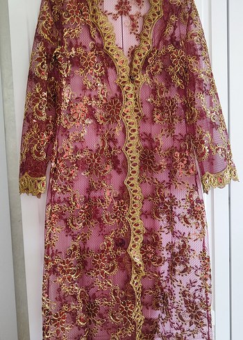 bordo kaftan sıfırdır - Görsel 3