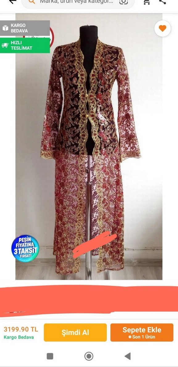 bordo kaftan sıfırdır - Görsel 2