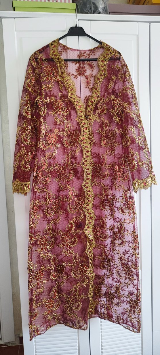 bordo kaftan sıfırdır - Görsel 3