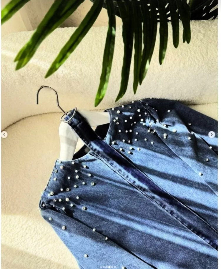 Fera inci Detay Kot Elbise (koyu mavi) Beden:36/38 - Görsel 2