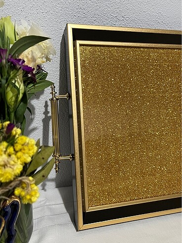Gold Simli Sunum & Dekoratif Tepsi, Özel Gün Tepsisi, Sunum Teps