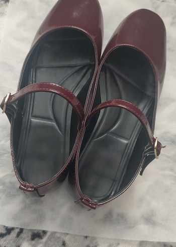 Diğer Bordo Tokalı Kadın Topuklu Babet