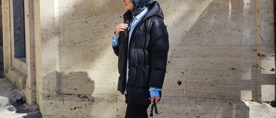 l Beden siyah Renk Şişme mont