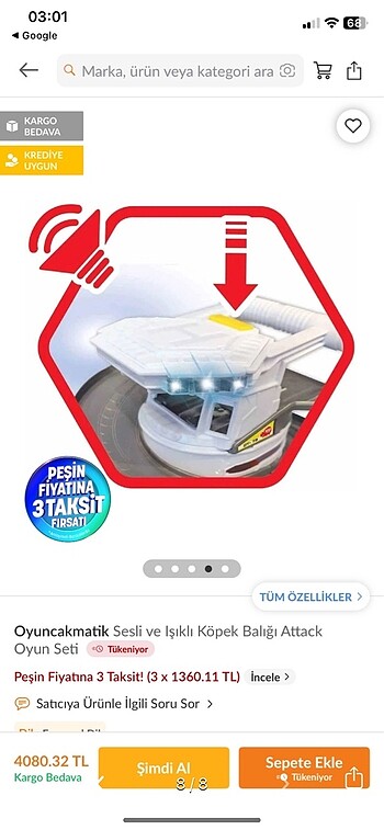 Sesli Ve ışıklı köpek balığı attack oyun seti - Görsel 8