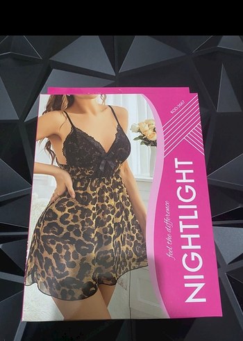 Leopar Desenli Mini Askılı Gecelik - Görsel 2