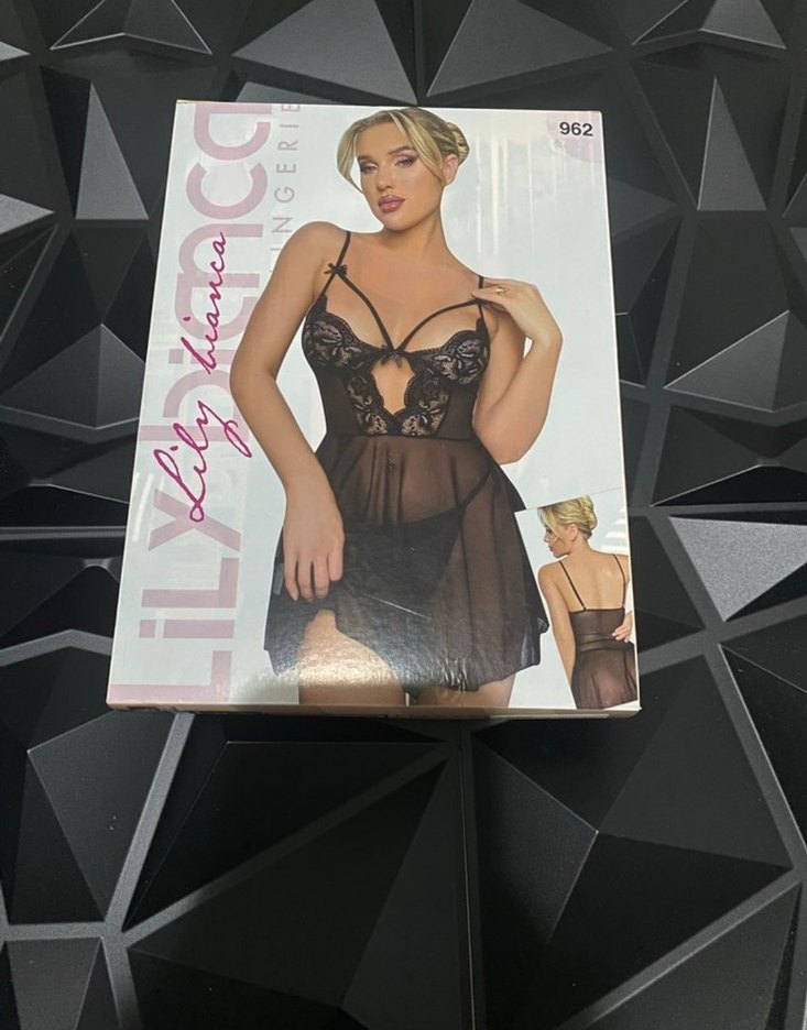 Lily Bianca Siyah Mini Fitted Gecelik - Görsel 2