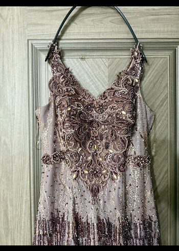 Lavanta Rengi El işçiliği İthal Abiye - Görsel 7