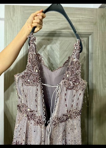 Lavanta Rengi El işçiliği İthal Abiye - Görsel 8