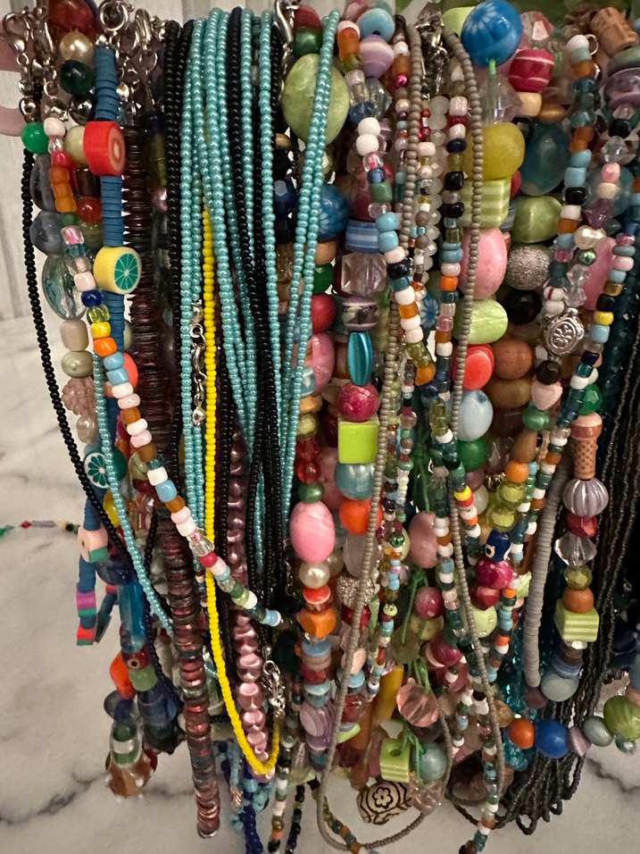 Renkli boncuk kolye - Görsel 2