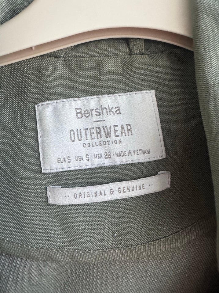 Kadın Haki Uzun Keten Trençkot - Görsel 4