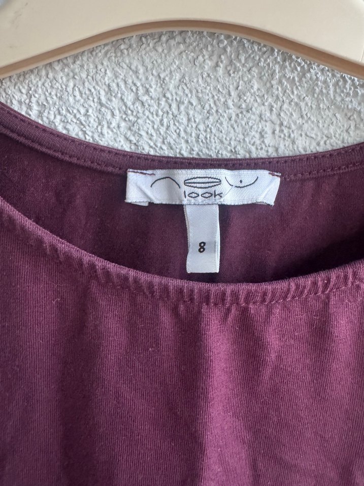 Bordo Kolsuz V Yaka Keten Bluz - Görsel 3