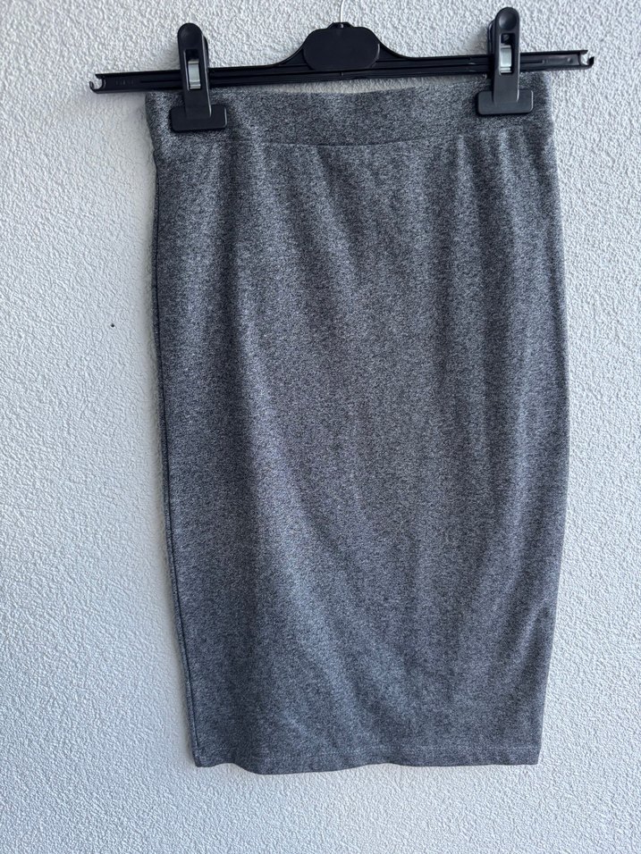 Gri Midi Kalem Etek - Görsel 3