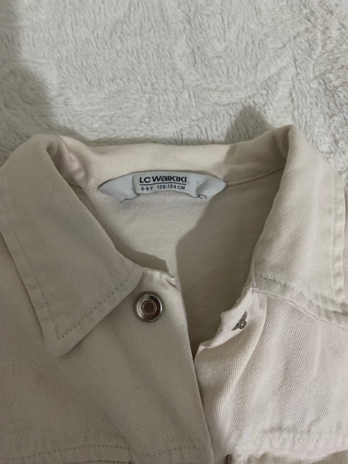 Düğmeli Bej Uzun Kollu çocuk Gömlek - Görsel 3