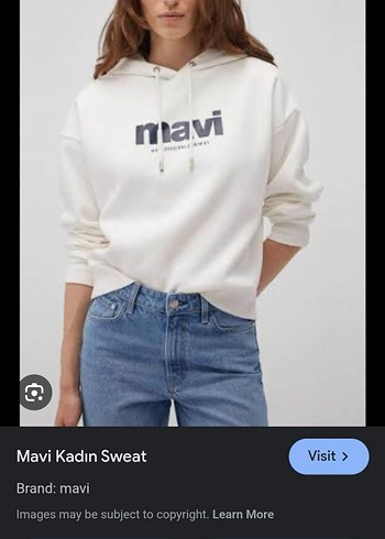 Mavi Kadın Beyaz Sweatshirt