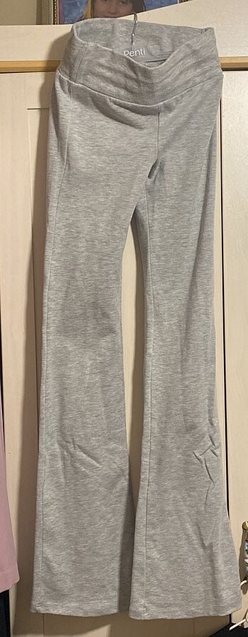 Gri İspanyol paça tayt pull and bear
