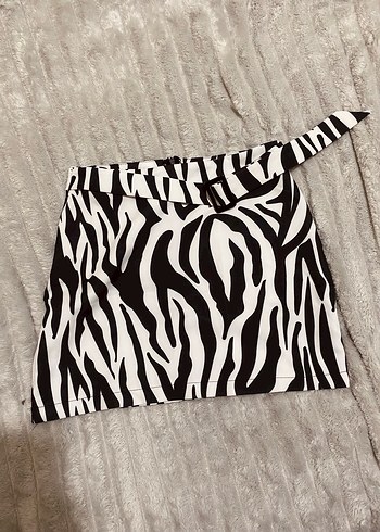 Trendyol & Milla Kadın Zebra Desenli Mini Etek