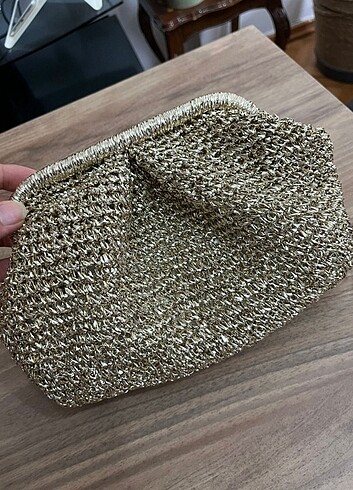 Zara Metalik twisted çanta