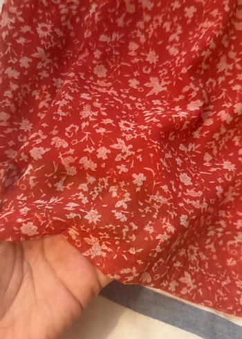 Turuncu şifon Bohem Uzun Kollu Kadın Bluz şifon kollu - Görsel 2