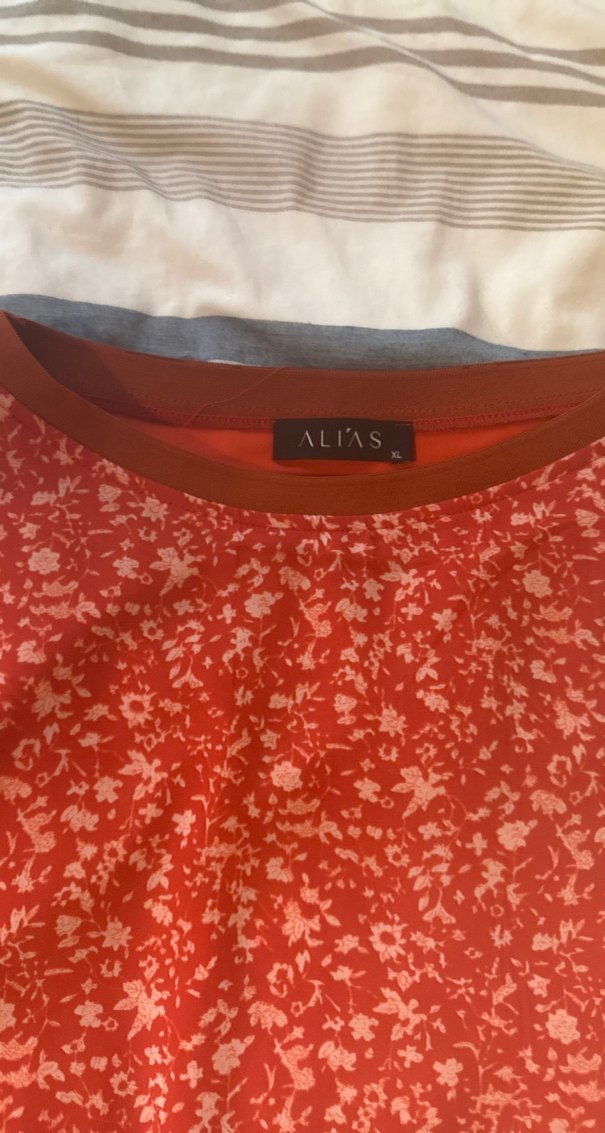 Turuncu şifon Bohem Uzun Kollu Kadın Bluz şifon kollu - Görsel 4