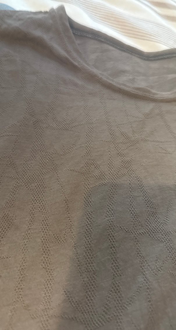 Uzun Kollu Kahverengi kadın penye Gömlek - Görsel 3