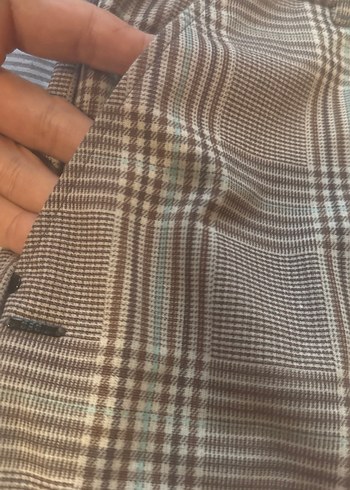 Kadın Bol Kesim Ekose Mini Etek - Görsel 3