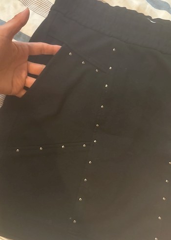 Kadın Siyah Mini Payetli Etek - Görsel 3