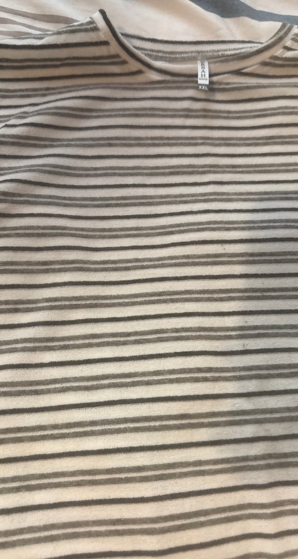 Gri Çizgili Uzun Kollu Kadın Gömlek - Görsel 2