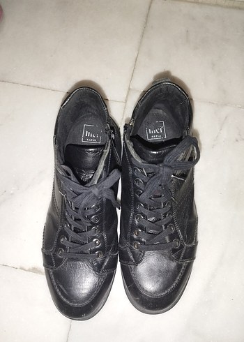 inci marka siyah deri yarım bot 40 numara - Görsel 2