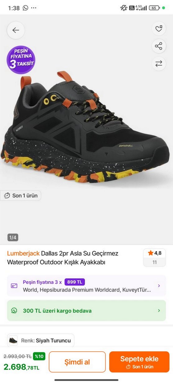 Lummarjeck water prof  Erkek Outdoor Ayakkabı - Görsel 2