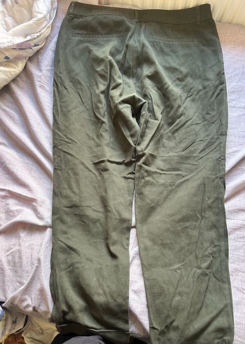 44 Beden haki Renk Yeşil Erkek Kumaş Pantolon .