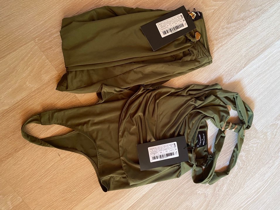 Drapeli Haki Renk Kadın Mayo - Görsel 2