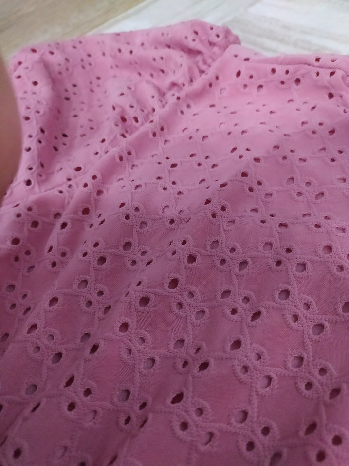 Pembe V Yaka Fırfırlı Uzun Elbise - Görsel 4