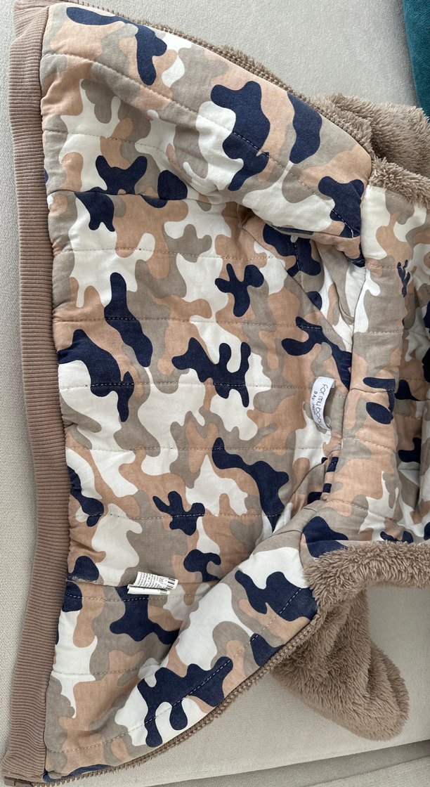 Erkek Çocuk Kahverengi Kapüşonlu Peluş Ceket - Görsel 2