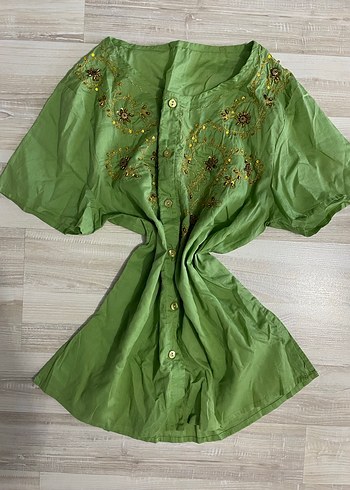Vintage lolita nakışlı gömlek 
