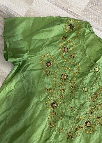 m Beden Vintage lolita nakışlı gömlek 