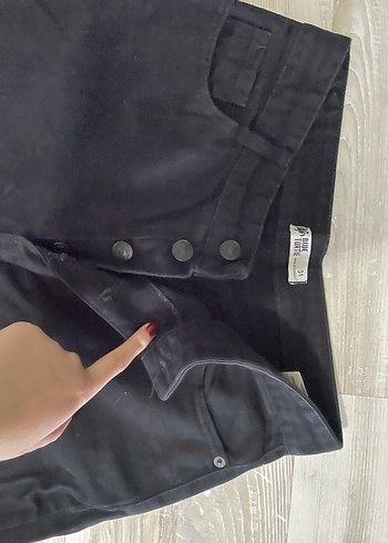 m Beden siyah Renk Siyah Kadın Yırtık Denim Pantolon