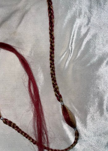 Bordo Bohem Püsküllü Saç Aksesuarı - Görsel 3