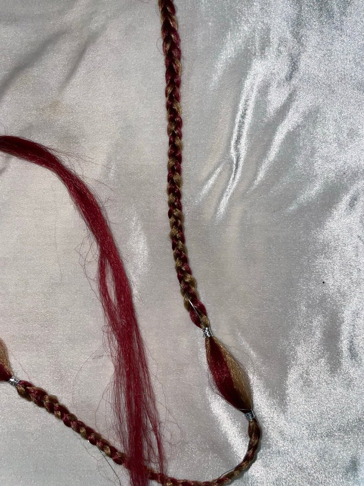 Bordo Bohem Püsküllü Saç Aksesuarı - Görsel 3