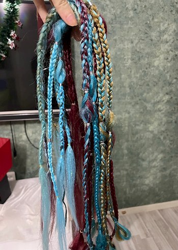 Renkli Bohem rasta örgüler - Görsel 2