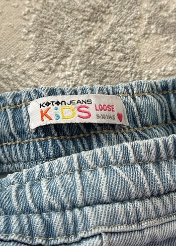 Kız çocuk Mavi Geniş Kesim Midi Jean Pantolon - Görsel 3